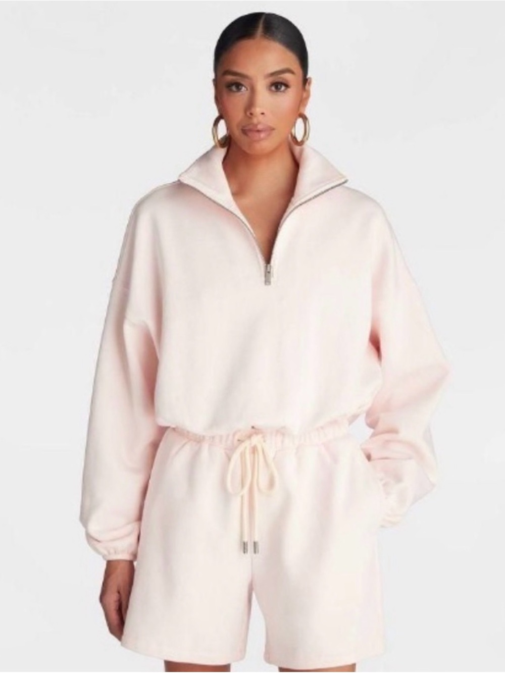 KBB by Kahlana Light Pink Quarter‑Zip Pullover